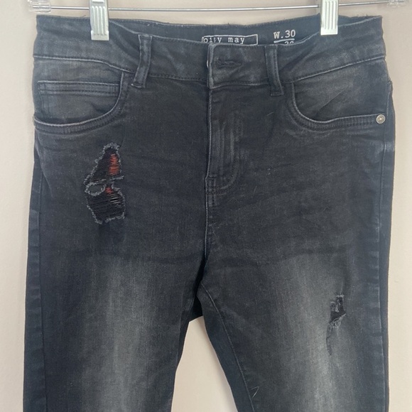 NOISY May Black Distressed Skinny Jeans - Picture 2 of 7